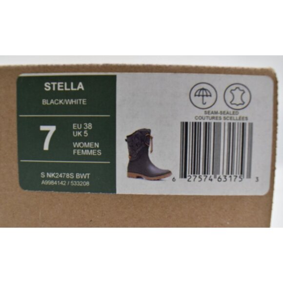 Kamik Womens Size 7 Stella Black White Waterproof Rain Boots - Picture 11 of 11